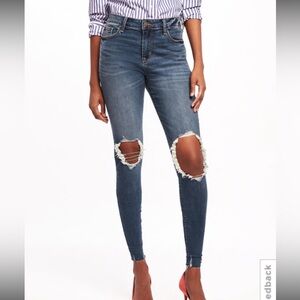 Old Navy Women’s Rockstar Mid-Rise Distressed Skinny Jeans